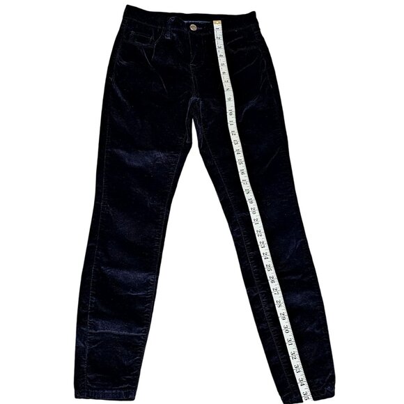 Blanknyc Woman's Navy Velvet Skinny Pants Size 26 With Button Closure &‎ Pockets - Picture 9 of 10
